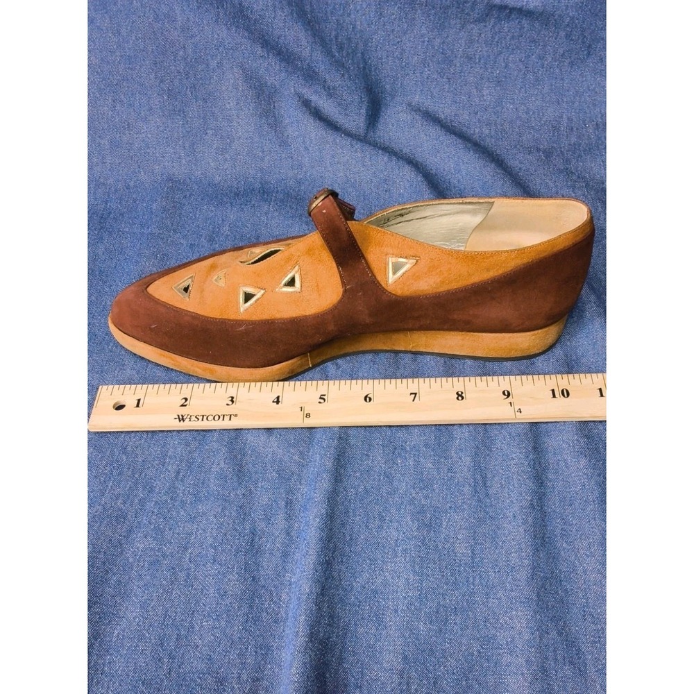 Vintage 70s/80s TOKIO Suede Cutout Pointed Flats - Made in Italy - Picture 6 of 9